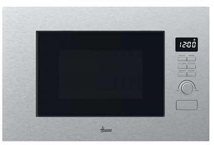 Hoover Built-in Microwave, 20L, 700W, Stainless Steel | 800W Microwave + 700W Grill, 5 Power Levels, 8 Functions, Defrost, Rotary Control, 31x60x39cm, HO38FL7NWBXUK