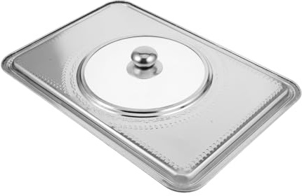 Tapa para Plato de Comida de Acero Inoxidable Plata Asa Pequeña | Cubiertas para Alimentos, para Buffet Autoservicio y Pastelería, Diseño Versátil para Mostrar y Proteger