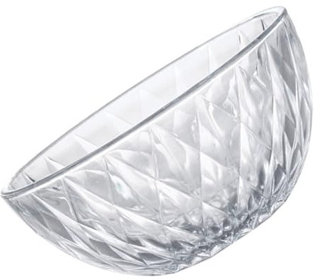 Cabilock Transparent Crystal Diamond Cut Glass Salad Bowl Elegant Fruit Serving Bowl for Home and Restaurant Glass Tableware for Snacks Desserts and Cold Foods