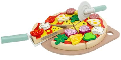 Wooden Pizza Toys Birthday Gifts Cutting Play Food Toy for Kids for Toddlers