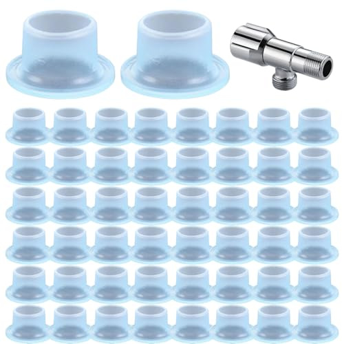 50 Stück auslaufsichere Wasserhahn-Dichtungsdichtung, 0, 98 x 0, 51 Zoll Dichtungs-Wasserhahn-Unterlegscheiben, robuster, runder Silikon-Gummi-Unterlegring für Duschschlauch, Dreiecksventil, blau