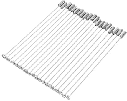 SUPVOX Broche de Metal con Incrustación de Gemas Alfiler de Seguridad de Aguja Larga Plateado Juego de 20 Piezas de 95 MM para Traje Corbata Sombrero y Bufanda Accesorio