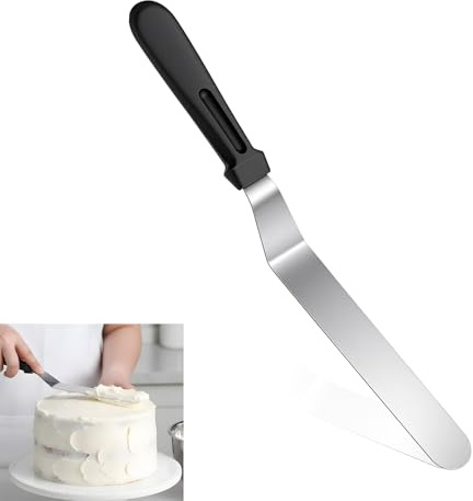 8 Icing Spatula, Offset Spatula Stainless Steel Angled Cake Spatulas Frosting Spatulas with Ergonomic Plastic Handle Cake Scraper for Cakes Decorating, Frosting, Baking