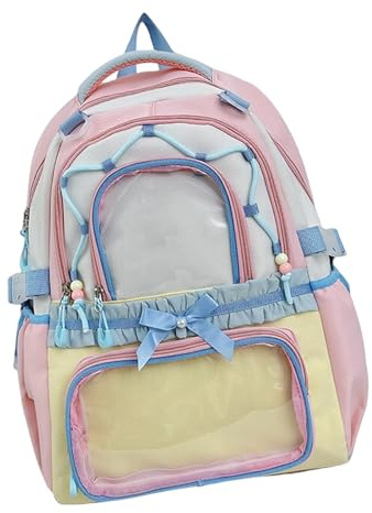 HDOYTXXM itabag - Zaino trasparente, display pin con inserti per concerti scolastici, cartella anime, borsa Itabag, borsa trasparente per spille anime, collezionisti di cosplay, piastra trasparente, b