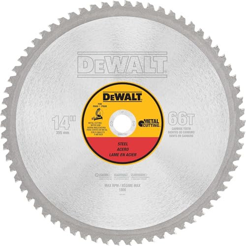 DEWALT DWA7747 66 Teeth Heavy Gauge Ferrous Metal Cutting 1-Inch Arbor, 14-Inch