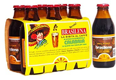 Prodotti Tipici Calabresi Sfizi di Calabria Brasilena Gassosa al Caffè Bibita Gassata in acqua Calabria 24 Bottiglie da 18cl