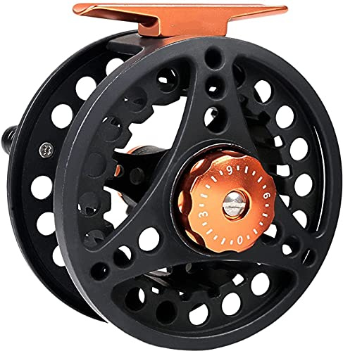 MAXIMUMCATCH ECO Serie Fliegenrolle großer Spulenkern mit Druckguss-Aluminum-Körper Fliegenfischen Rolle in 3/4wt 5/6wt 7/14wt, Silver/Schwarze/Regenbogen, mit Schnüre Combo