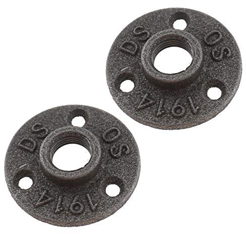 ENET YINETTECH 1/2'' 3 Hole Furniture Pipe Fitting Malleable Iron Floor Wall Mount Flange Plate