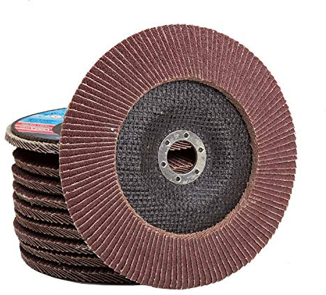 10 Stück Set Falon Tech Fächerscheiben ø 115 x 22.2 mm K60 Braun Schleifscheiben Schleifmop Flap Disk für Winkelschleifer Schleifteller Schleifscheibe Korn P60