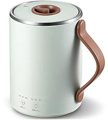 XIAOSAKU Electric Kettles 350ML Electric Cooking Pot Stainless Steel Inner Dessert Stewing Machine Multi Cooker Health Preserving Pot Portable Kettle for Coffee and Tea (Color : Green)