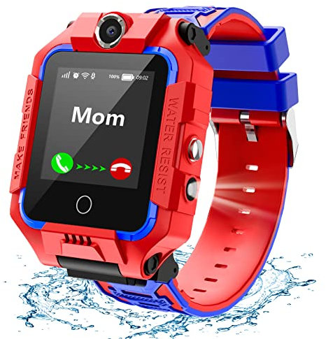 LiveGo Smartwatch Kinder mit GPS und Telefon, Smartwatch für Jungen & Mädchen, 4G Video & Telefonanruf mit 360° Drehung, Kinder-GPS-Uhr für Weihnachts und Geburtstagsgeschenke von 4–12Y(T10 Rot)
