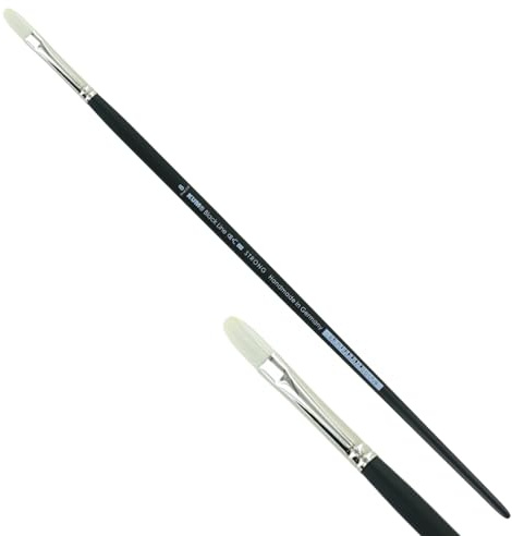 KUM - Acryl- und Ölpinsel Black Line Katzenzunge Größe 8 | Malpinsel für Künstler, Künstlerbedarf für Acrylmalerei und Ölmalerei