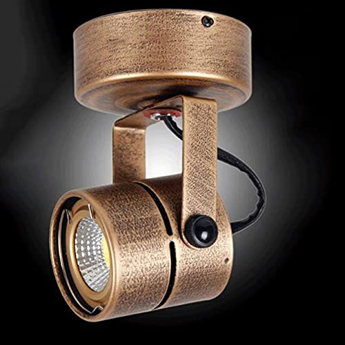 Faretti a LED nordici retrò europei montati Faretti a LED 3W / 5W / 7W Superficie Vetrina Sfondo Parete Led Singola lampada Lampada da soffitto in bronzo per la casa Apparecchio di illuminazione per