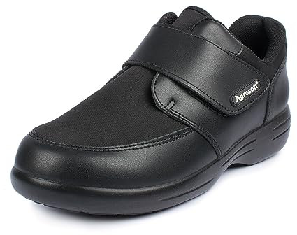 Aerosoft Scarpa Bassa Stretch 16 Donna Uomo Antiscivolo Chiusura a Strappo (Nero, 45)