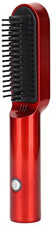Peine Alisador de Cabello, Cepillo Alisador Pelo, Mini Plancha Pelo, Cepillo de Pelo Eléctrico Recargable Pequeño y Portátil Ergonómico Calentamiento Uniforme Herramienta Práctica con Carga USB