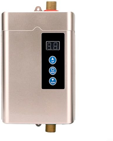 for INSTANT Electric Water Heater,4000W Tankless Hot Water Heater Shower Electric Portable for INSTANT Boiler Bathroom Splash-Proof Water Heater (Gold)(UK)
