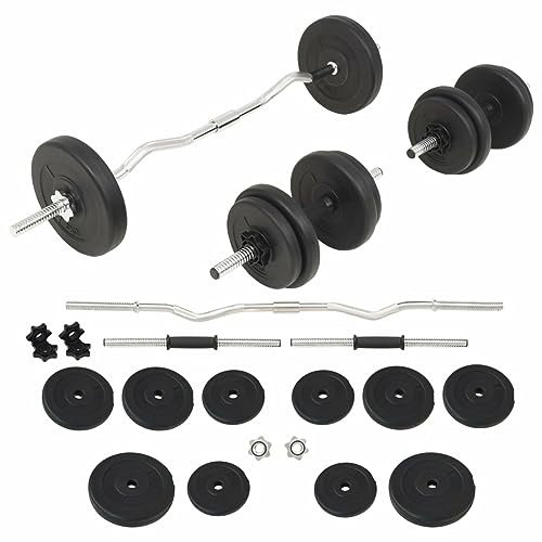 Langhantel- und Kurzhantelset 30 kg, TANZEM Hanteln Set, Kurzhanteln, Dumbbells, Hantelset, Kraftraining, Gewichte Set, Strength Training Equipment