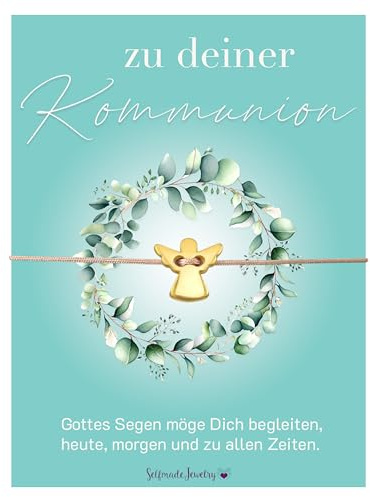 Selfmade Jewelry Armband auf Kommunionkarte als Kommunion Geschenk Mädchen Junge Erstkommunion - handgemacht in Deutschland