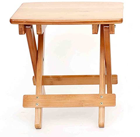 HIARAN Holzklappstuhl, tragbare kleine Holzbank, tragbarer quadratischer Holzhocker für den Außenbereich, Klappmöbel, Angelstuhlsitz Lucky Star