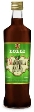 LOLLI Liquore per dolci, mandorla amara, bottiglia da 700 ml, 30% vol. ideale a fine pasto, sul gelato e per aromatizzare i dolci da forno o al cucchiaio (Mandorla amara)