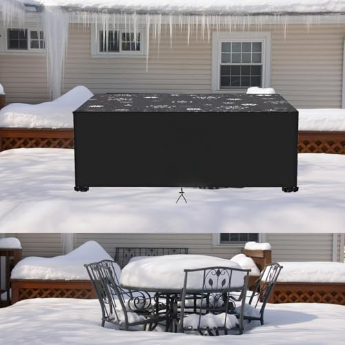 AJALGZ Bache Table Exterieur Housse Protection Salon de Jardin Exterieur 200x120x95cm/LxWxH Housses pour Mobilier de Jardin pour Ensembles de Table et de Canapé avec Corde et Boucle Verrouillage