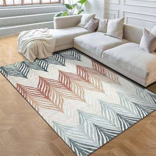 RUGMRZ Zimmer Teppichen Flokati Teppich Waschbar Schlafzimmer Linie Dekoration Farbe Design kann gewaschen Werden und leicht zu pflegen Zimmerdeko Deko Terrasse 180X250CM