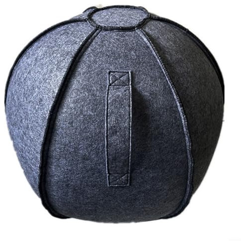 EpheyFIF Filzhülle für Yoga-Ball, Gymnastikball-Schutzhülle, 55 cm, 65 cm, 75 cm, faltbar, verschleißfest, langlebig, für Fitness, Pilates, Zuhause, Fitnessstudio, Grau (65 cm)