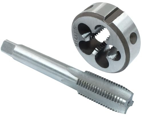 HARSKIYER M14 x 1,5 Metrisches Gewindeschneider-Set, HSS-Maschinengewindebohrer-Set, M14 x 1,5 mm, Rechtsgewindebohrwerkzeug