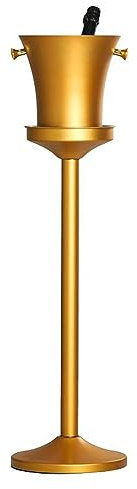 ZJFHEYUO Seau à Glace avec Support, récipient à glaçons, Seau à Glace sur Pied en Acier Inoxydable, Seau à vin sur Pied, Seau à Glace à Champagne doré pour vin, bière, karaoké, cl