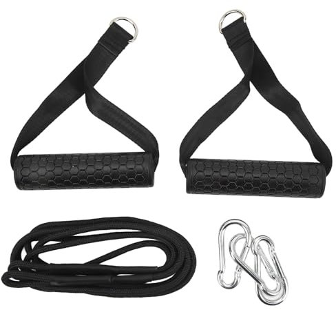 TRIceps Cuerda de parada para gimnasio Soporte de máquina de cable Correa larga de tríceps con 2 asas para múltiples entrenamientos Fitness Durable Entrenamiento muscular ajustable Entrenamiento