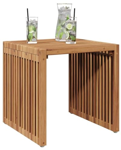 vidaXL Garten-Beistelltisch Braun 45 x 45,5 x 45,5 cm Massivholz Teak | Aus erstklassigem massivem Teakholz, das ewig hält, Für eine angenehme Outdoor-Atmosphäre mit glatter Oberfläche gestaltet,