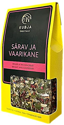 Premium Kräutertee „Strahlende Himbeere“ – 75g – Früchtetee mit Himbeere, Hibiskus, Hagebutte & Blüten – Koffeinfrei, Natürlich, Handgemacht aus Estland