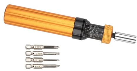 LOVIVER Cacciavite dinamometrico con punte, cacciavite manuale 0,1-0,6 nm, preimpostato per il serraggio di viti, riparazione auto, manutenzione biciclette