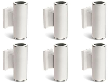 Aigostar LED Wandleuchte Zylindrisch GU10 Aluminium Up Down Außenwandleuchte Wasserdicht Außenleuchte Außenlampe Wandspot für Innen und Außen, Weiß(6er-Pack), Keine Glühbirne enthalten
