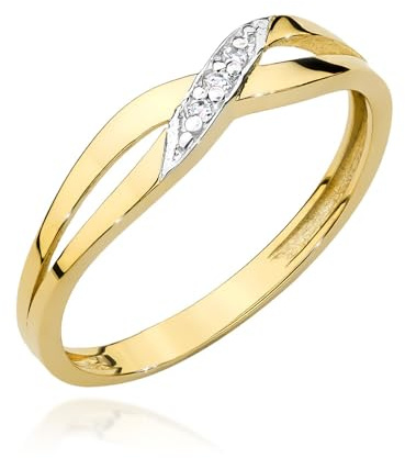 MARKO Feiner 333 Gold Damenring mit eleganter Linienführung – Echtgold Bandring/Vorsteckring mit Akzenten