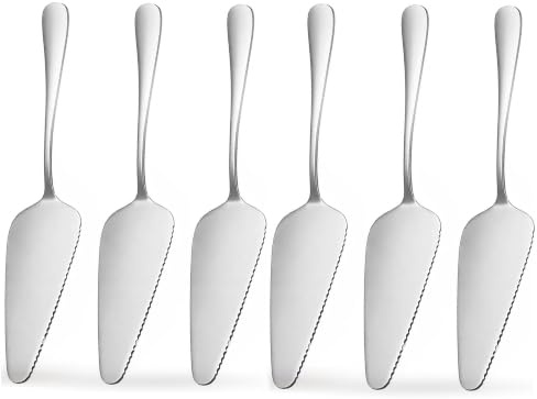 RzuoQnt Tortenheber Edelstahl, 6-teiliges Kuchenschneideset mit gezahnten und glatten Klingen, Mehrzweck-Küchenwerkzeuge für Backwaren und Desserts, Rostfreier Stahl mit ergonomischen Griffen