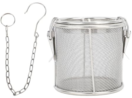 Akozon Colador de Especias de Acero Inoxidable con Gancho de Cadena Extendido – Filtro de Especias de Malla Fina y Colador de té para Uso Doméstico en la Cocina (Mediano: Aprox. 1
