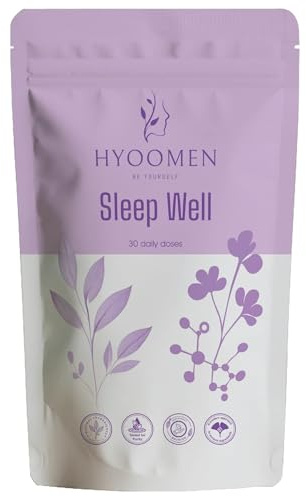 HYOOMEN Sleep Well – Botanical Night Time Capsules with Valerian Root, Lemon Balm, Passionflower, Hops & Lavender – Vegan Herbal Complex – 30 Capsules, 1 Month Supply