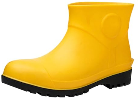 Generisch Botas de lluvia antideslizantes para hombre, botas de goma de media altura para mujer, botas ligeras de verano, botas cortas impermeables de tacón bajo, botas de senderismo al aire libre