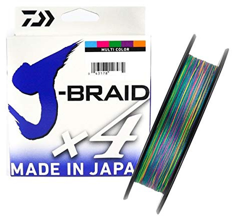 Daiwa J-Braid X4 Braided Fishing Line - Multicoloured, 0.19 mm, 300 M