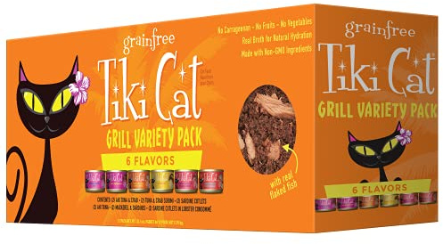 Tiki Cat Grill Wet Cat Food, Variety Pack, 2.8 oz. Cans (12 Count)