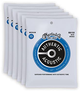 Martin MA150 Authentic Acoustic SP 80/20 Bronze Medium 13-56 (6-Pack Bundle)