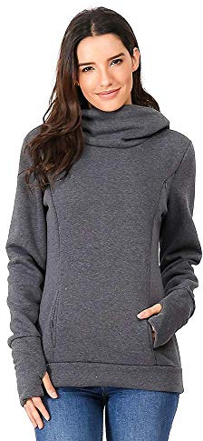 Femmes Maternité Sweat À Capuche Chandail D Enceinte Vêtements Allaitement Chaud Sweat À Capuche Sweatshirt Grossesse Classique Plaine Maternité À Manches Longues Tops Tops Avec Poche Noir Gris Bleu F
