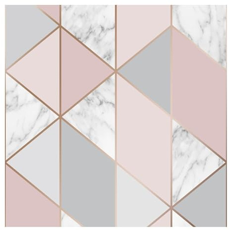 Sublime Marble Blush Geometric Wallpaper