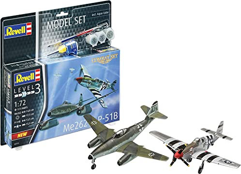 Revell 63711 Kit de modélisation modèle Me262 & P-5 Pour débutant avec accessoires de Base Non peints