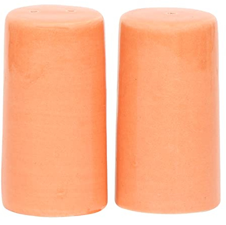 Salt & Pepper Shakers - Vintage Ceramic Salt & Pepper Shaker Set - Retro Farmhouse Home Decorative Jar Dispenser for Kitchen Orange Set of 2