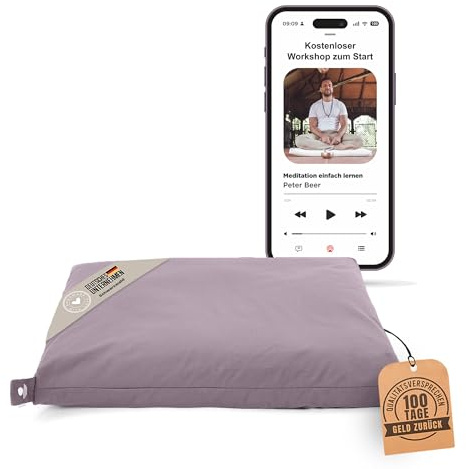 Inner Peace Zabuton Meditationsmatte | 100% Bio Baumwolle | Nachhaltig & Ergonomisch | Waschbarer Bezug | Unterlage für Meditationskissen | Zen Matte für Yoga & Meditation |Oeko-TEX Standard 100 | Extra dicke Füllung, Kissen-Unterlage für Yoga & Meditation, waschbarer Bezug, Kapokfüllung, nachhaltig