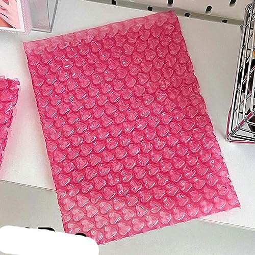 Herzförmige Luftpolstertaschen-Versandtaschen, gepolsterte Umschläge, Geschäfts-Versandtaschen, Versandtasche, Festival-Geschenkverpackung, Anti-Fall-Abdeckung, Rot, 10 Stück, L 15,5 x 20,5 cm