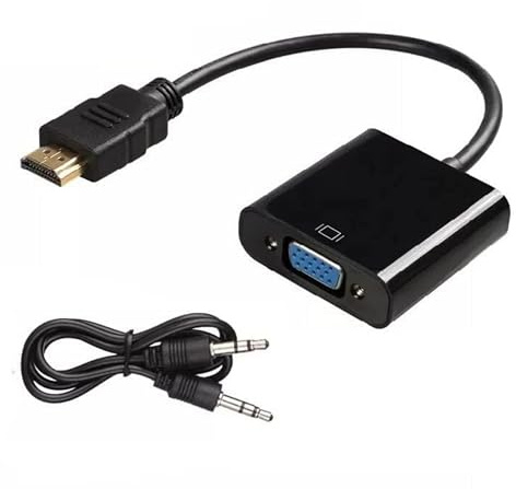 HDMI to VGA adapter 1080P, Gold-Plated HDMI male to VGA female adapter with audio, Hdmi to Vga Adapter for Computer, Laptop, PC, Monitor, HDTV, Digital to Analog Converter Cable