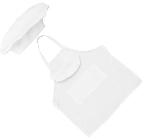 ABOOFAN 4 Stück Essschürzen Kellner Arbeitsschürze Server-Latzschürze Hut küchenschürze kitchen apron Kochschürze Schürze für die Küche wasserdicht Geschirrspüler Weiß